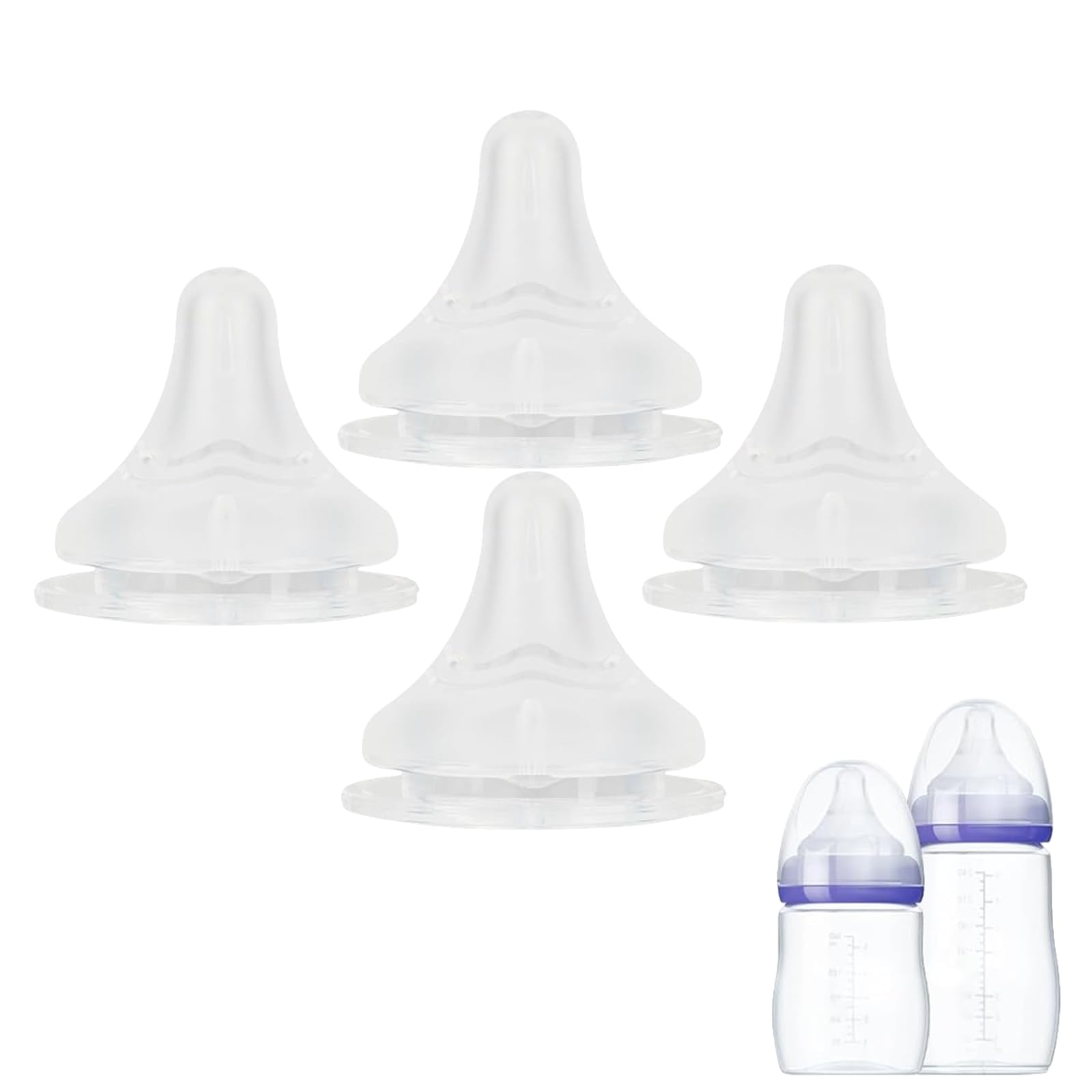 Photo 1 of Compatible with Lansinoh XS Nipples,4 Pcs Fit for Lansinoh XS Flow Nipples,Extra Slow Flow,Size XS, 0+ Months, 4 Counts