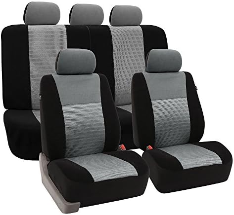 FH-FB060 Trendy Elegance Car Seat Covers, Airbag compatible and Split Bench, Gray / Black color (corresponds to model no. FH-FB060115 on manufacturer site)