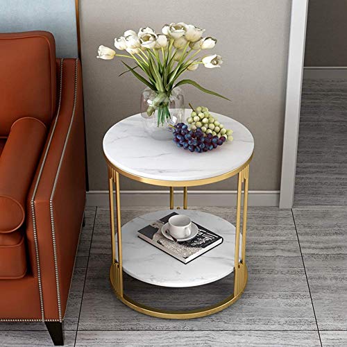 Salon table basse double couche ardoise noire 40 cm de diamètre
