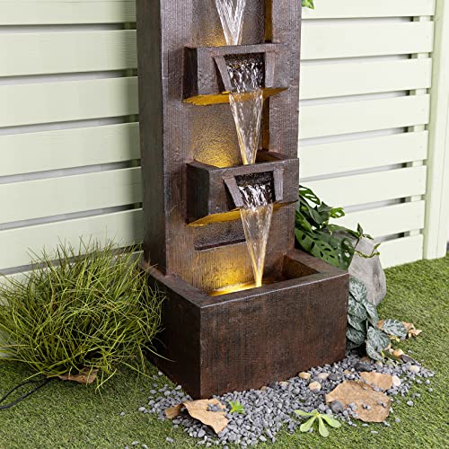 Serbilhome 40.94"Outdoor Fountains And Indoor Waterfalls 4 Floor-Standing Water Fountain Outdoor With Led Lights Fountain Outdoor Garden For Office,House thumb #8