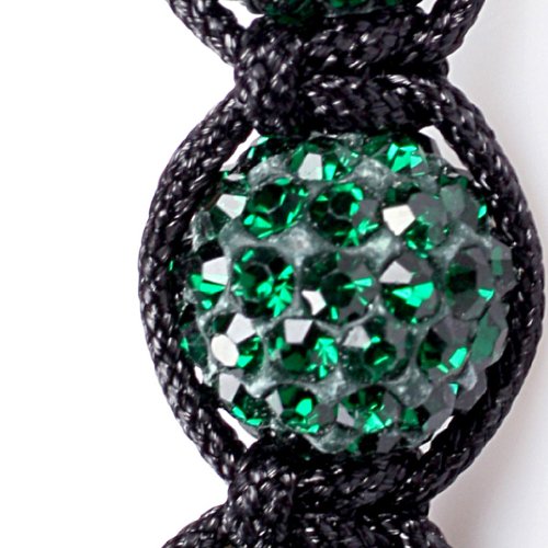Shamballa Style Jewelry Dark Green Women Girl Pave Shine Crystal Beads Hand-Woven Bracelet Adjustable #TOP5