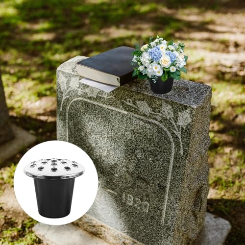 Florero para cementerio de loto con soporte estable de plástico grueso pack de 4 8