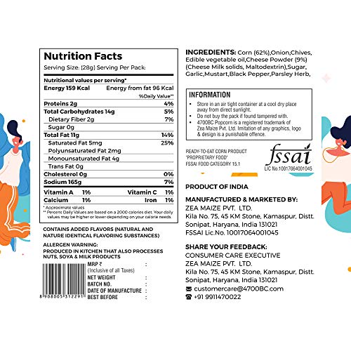 Image of 4700BC Sour Cream & Wasabi Cheese Popcorn, Tin, 50g