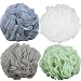 Goworth Large Bath Shower Sponge Pouf Loofahs 4 Packs 60g Each Eco-friendly Exfoliating Mesh Brush Pouf Bath Shower Ball Sponge 4 Colors-Exfoliate, Cleanse, Soothe Skin