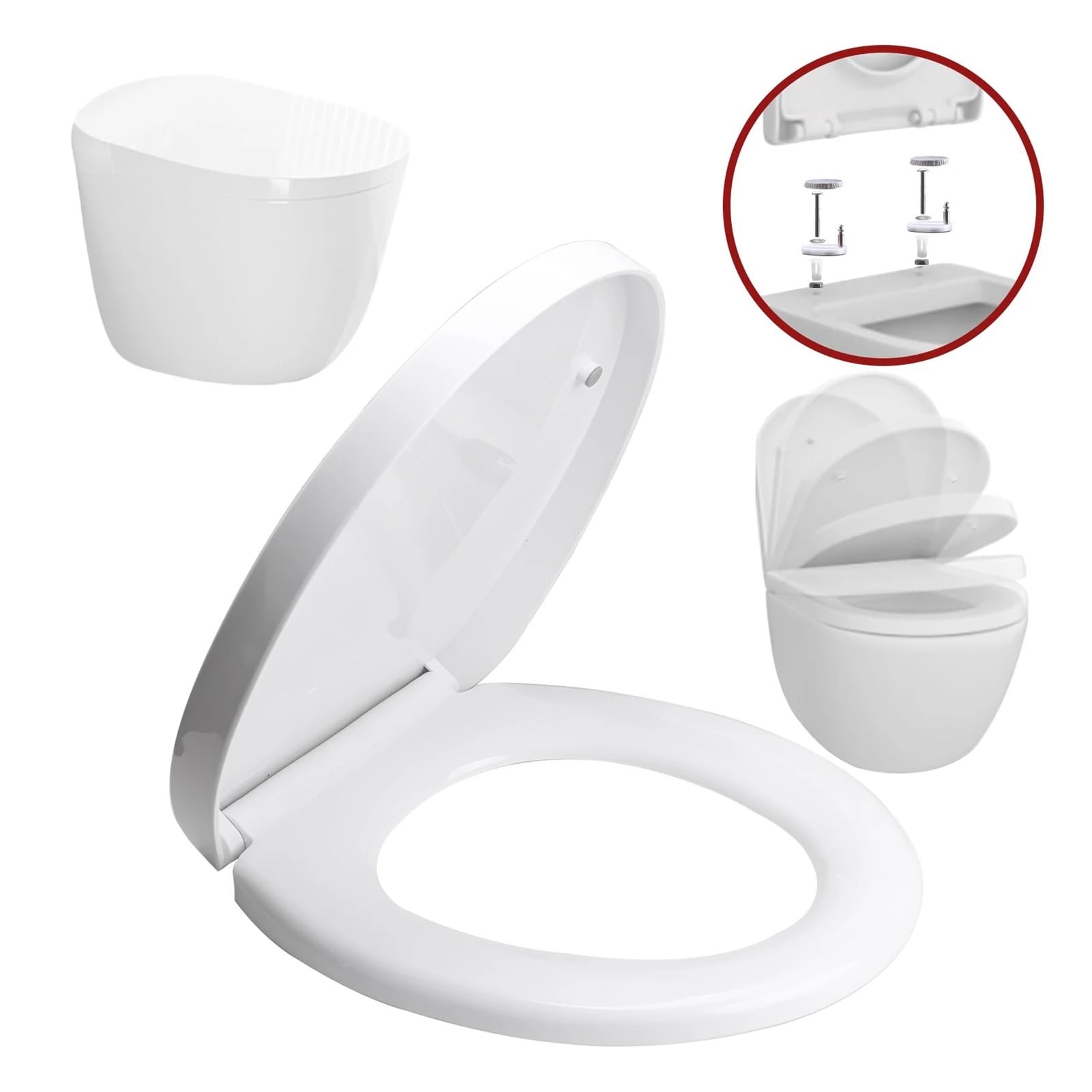 1PCS Badezimmer-Toilettendeckel, quadratisch, U-Typ-O, langsamer, geschlossener Sitz, Schnellspanner, Silentboard(Quick Release Square)