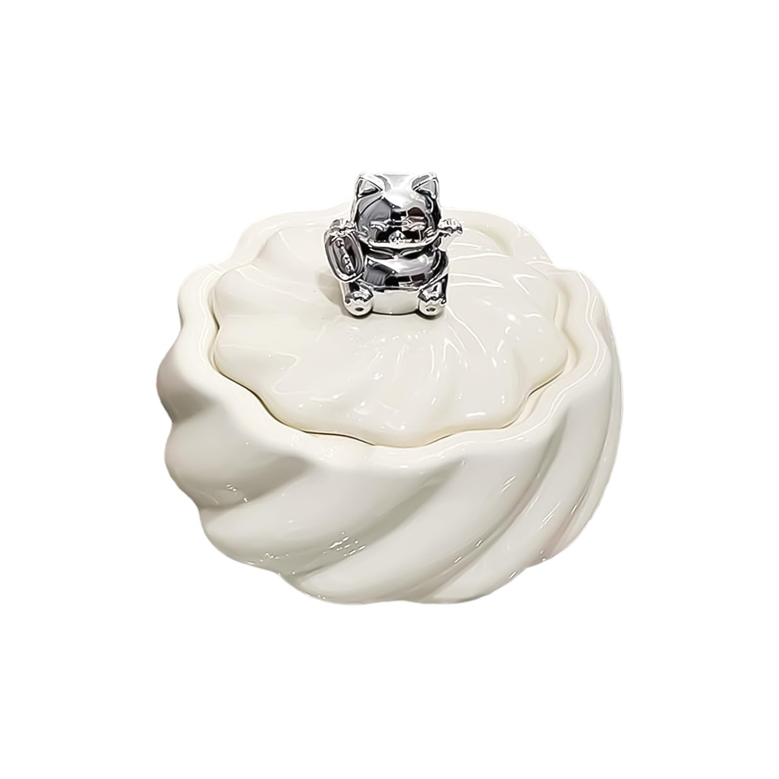 Ceramic Ashtray with Lid Ice Cream to Ashes Scattering Ashes Holder for for Living Room Setting Ice Cream