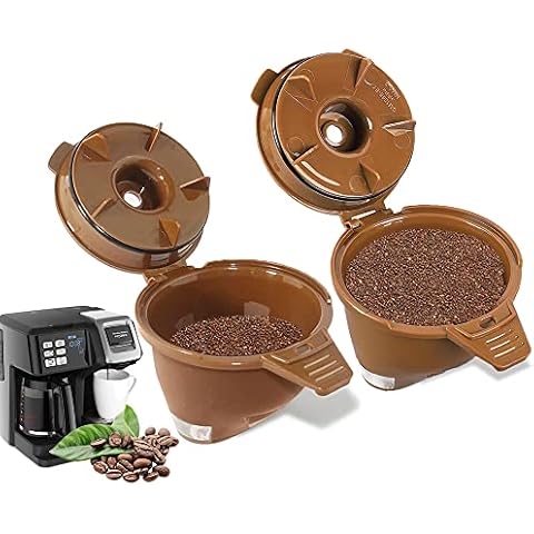 2-Pack Single Serve Ground coffee Brew Basket for Hamiltion FlexBrew Coffee Maker Models 49974 49975 49976 49979 49957 49954 49947 49940 49950 49966 49968 Filter Accessories Cover