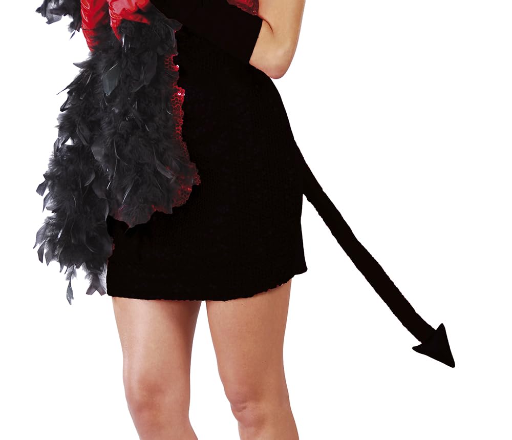 FIESTAS GUIRCA | Black Devil Tail (16.9 in) - Accessory for Devil and Demon Fancy Dress for Halloween and Carnival - Ideal for Fancy Dress Parties and Celebrations - Unisex - Black