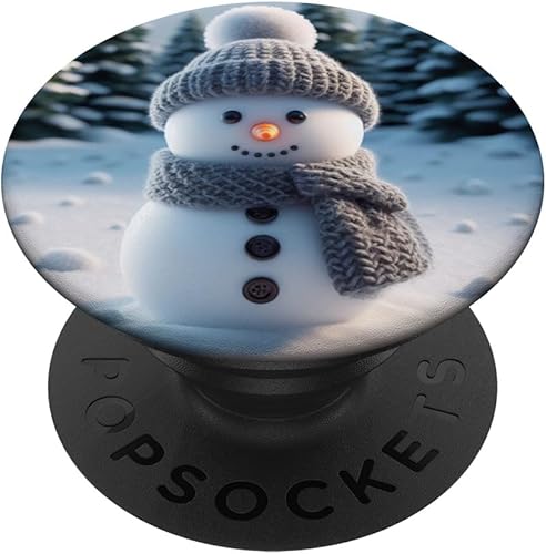 Lindo muñeco de nieve de Navidad de invierno vacaciones nieve Navidad mujeres niñas PopSockets estándar PopGrip