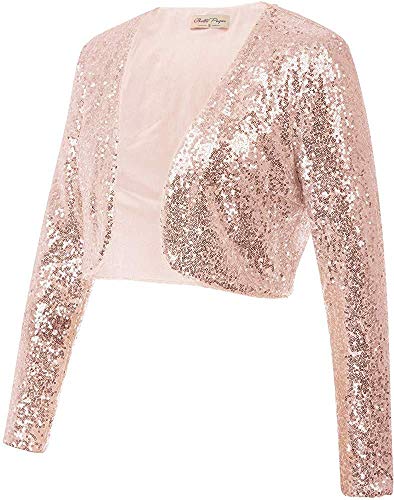 Image of PINK WINGS Girls Sequined Shrugs