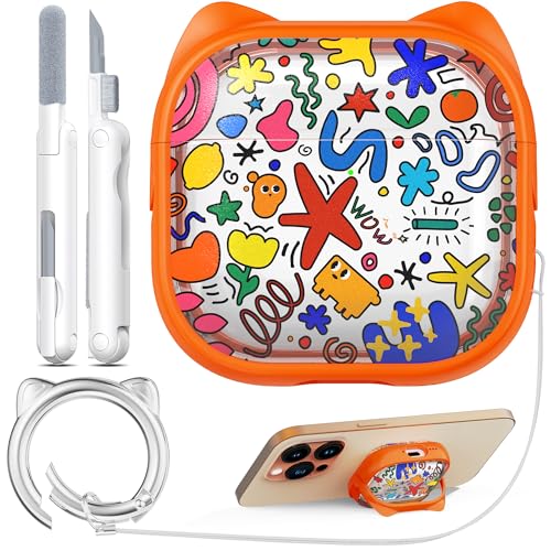 Coque AirPods 4 orange finis les smartphones qui glissent avec le support