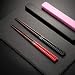 Hopewey 2 paia di bacchette in legno naturale + 2 pezzi in confezione regalo per chopsticks giapponesi nero rosso bacchette cinesi in legno per stoviglie asiatiche