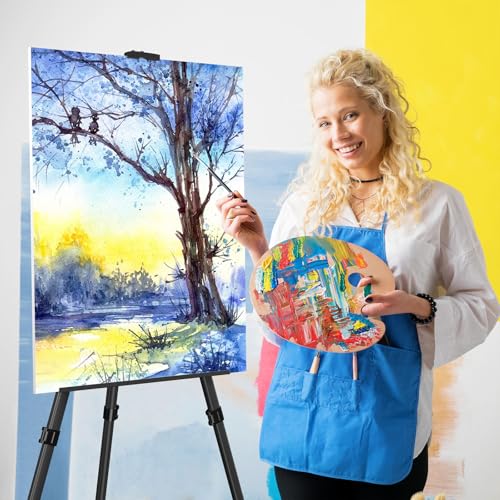 アートペインティング三脚イーゼルスタンド - ポータブルで調節可能なディスプレイアーティストメタルイーゼル 卓上/床の絵画用バッグ1個付き 高さ17~66インチ 描画やディスプレイに頑丈 - ブラック 3個パック [2]