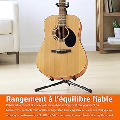 Amazon Basics Support de guitare pliable et réglable pour acoustiques et électriques, guitares basses et banjos, Noire - Les Beatles, Paul McCartney, John Lennon, RIngo Starr, George Harrison Amazon Basics Support de guitare pliable et réglable pour acoustiques et électriques, guitares basses et banjos, Noire – Image 7