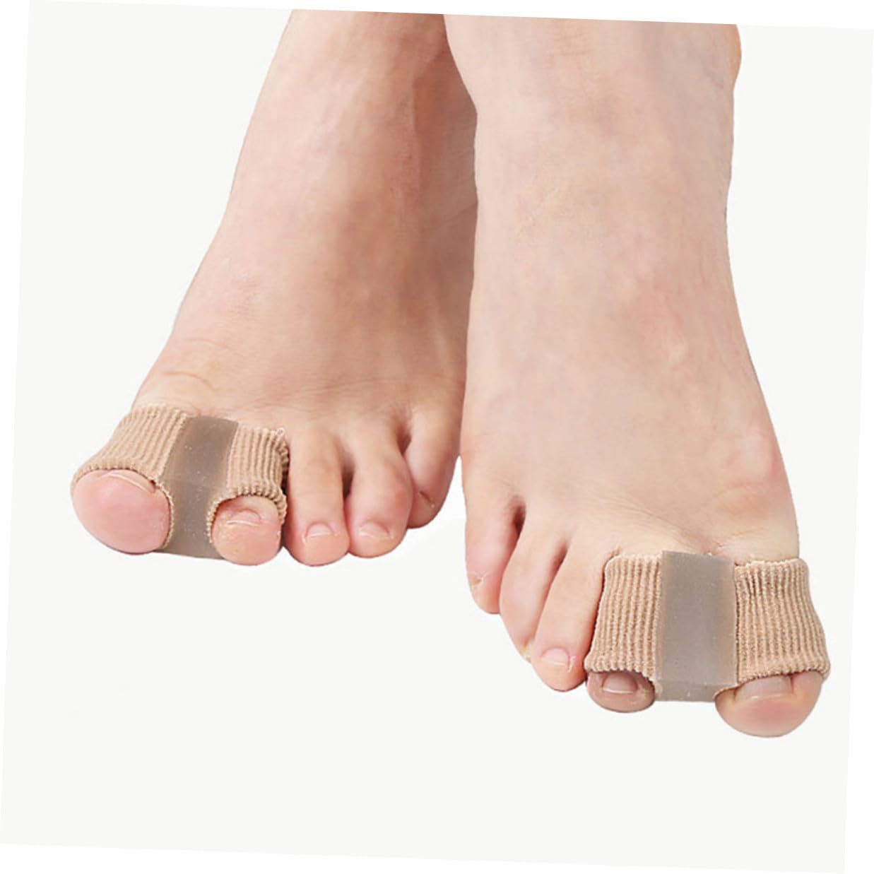 Garneck 12pcs Women’s Skin Color Large Toe Separators Overlapping Toe Spacers Bunion Relief Devices for Hallux Valgus Relief and Manicure Nail Art Foot Care