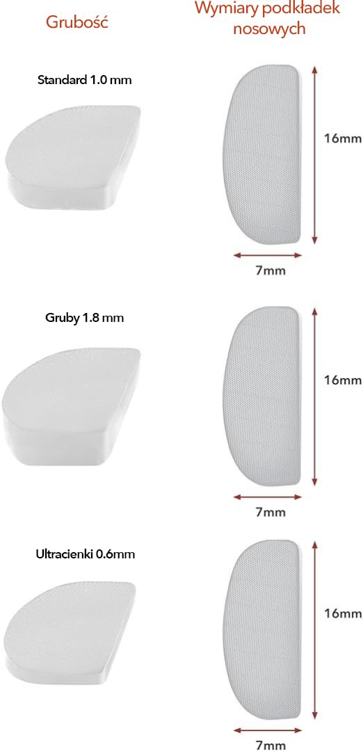 Setex Gecko Grip – Noski Do Okularów (5 Przezroczystych Par) – Antypoślizgowe Ultra-Cienkie 0.6 Mm, Mikroteksturowane Włókna, Ultra-Mocna Przyczepność, Ultra-Miękkość, Samoprzylepne, 0.6 × 7 × 16 mm