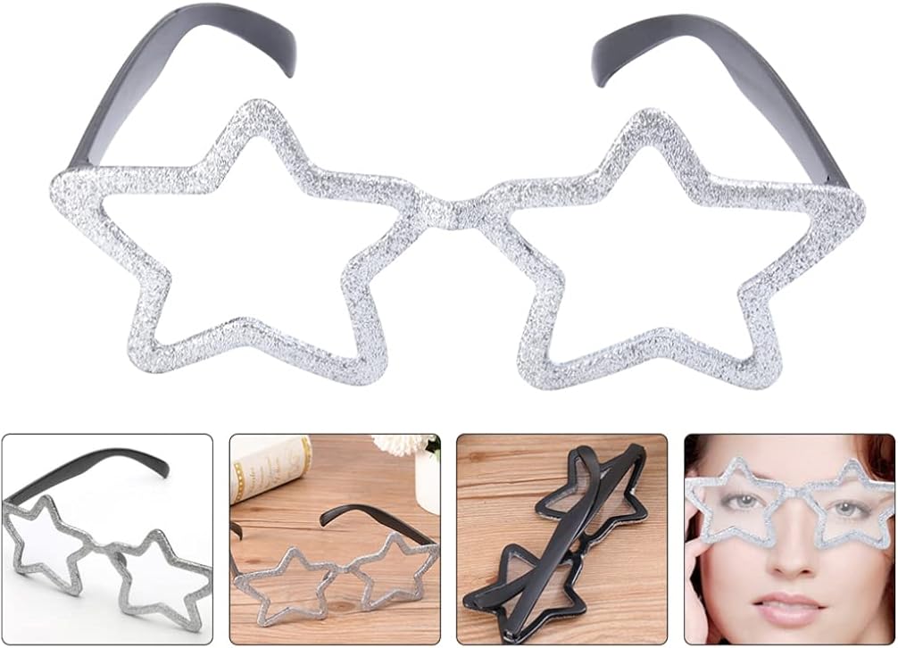 ABOOFAN Pairs Star Sunglasses Novelty Christmas Glasses Sunglasses Funny Eyewear Xmas Costume Accessories Party Favor for Kids Adults Silver : Clothing, Shoes & Jewelry