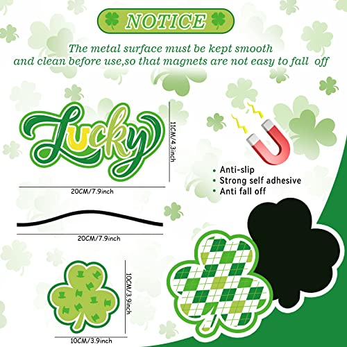 Whaline 23Pcs St. Patrick's Day Refrigerator Magnets Green Shamrock Shape Fridge Magnetic Stickers Lucky Clover Garage Magnet Decals For Irish Holiday Car Mailbox Metal Door Kitchen Cabinets Decor #TOP1