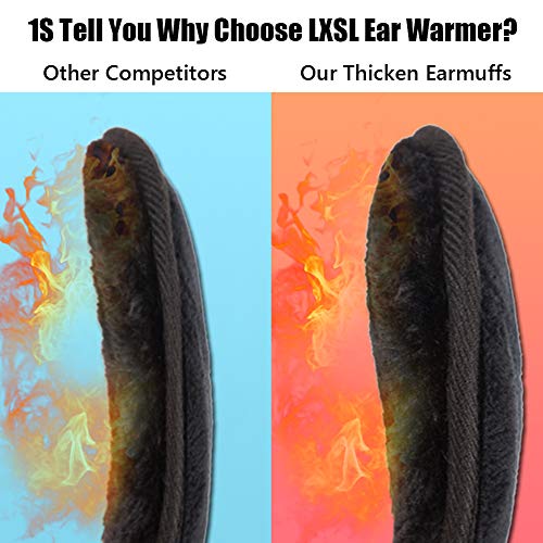 Lism Ear Muffs Winter Women, Folding Ear Muffs For Winter Men, Soft Plush Ear Warmers For Women, Earmuffs Behind Head For Outdoor(Black) #TOP2