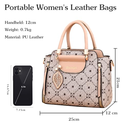 Image of CORIOS Elegant Handbag for Women PU Leather Shoulder Bag Ladies Crossbody Bag Fashion Messenger Bag Top-handle Bag