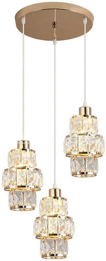 OOVOVCrystal Restaurant Pendant Lamp Kitchen Cafe Bar Counter Dining Room Chandelier