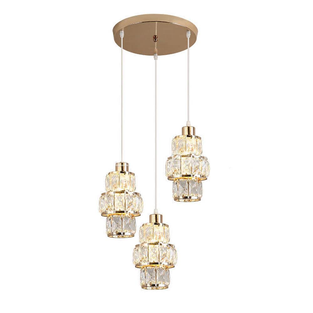 OOVOVCrystal Restaurant Pendant Lamp Kitchen Cafe Bar Counter Dining Room Chandelier