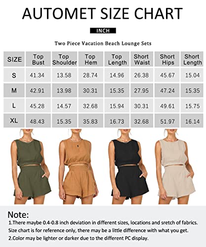 Automet Two Piece Outfits Women Summer 2 Piece Spring Outfits Lounge Sets Crop Top Tank And Shorts Beach 2023 Fashion Clothing #TOP4