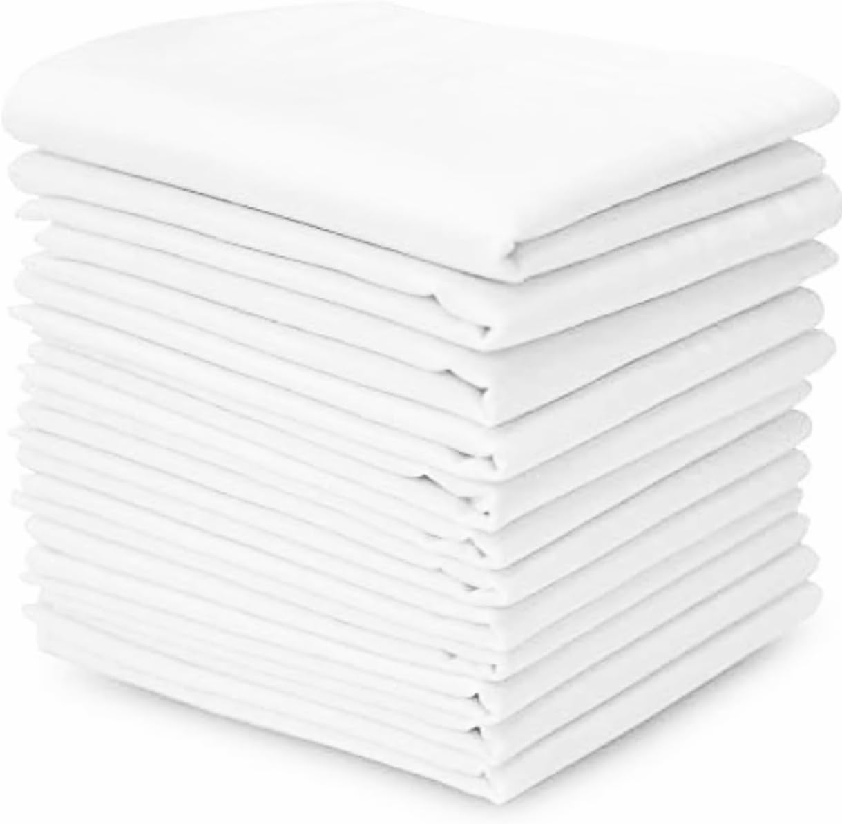 Premium Cotton Men's Handkerchiefs,100% Soft Cotton,White Classic Hankies Pack of 12