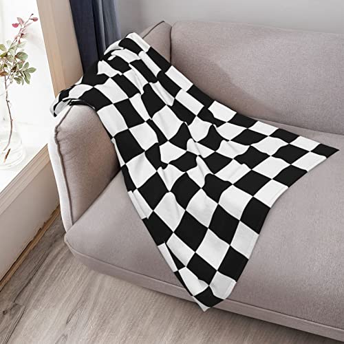 Black And White Checkered Throw Blanket Fluffy Fuzzy Throws Blanket Adult Kids Soft All-Season Warm Blanket Cozy Lightweight Flannel Blankets For Bedroom Living Rooms Sofa Home Decor #TOP1