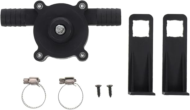 TEHAUX Hand Electric Drill Pump Self Priming Water Pump for Water Transfer Portable Plastic Kit with Clamps and Brackets for Home Gardening Irrigation Auto Repair 5.00 X 3.03 X 2.36 in