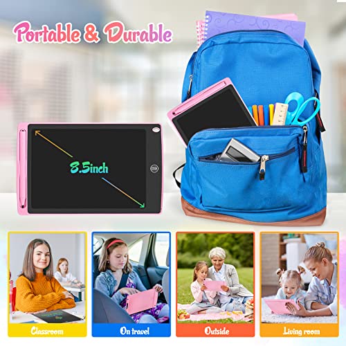 Image of HOMESTEC Plastic LCD Color Writing Tablet, Digital Whiteboard For Noting Reminders Write Or Drawing (8.5 Inches, Pink)