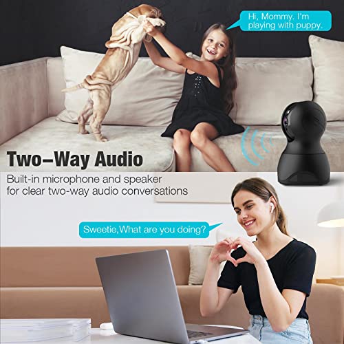 Indoor Camera, 1080P WiFi Pet Camera, Home Security Camera Indoor for Pet/Baby/Nanny, Pan/Tilt Dog Camera, Smart… - Image 2