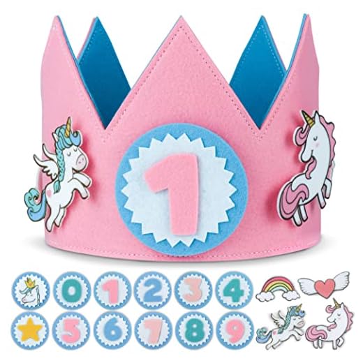 Corona Cumpleaños Unicornio con Números Intercambiables del 0 al 9 y Figuras Tematizadas – BONNYCO | Corona Cumpleaños 1 Año en Adelante, Decoracion Cumpleaños Niña Unicornio, Carnaval
