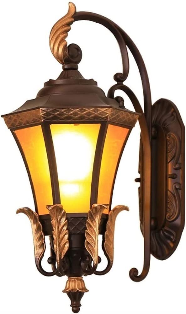 HELCEKOU Fashion Vintage Wall Lights Porch Luxury Lantern Waterproof IP55 Lamp Outside Landscape Garden Sconces for Villa Courtyard Balcony Foyer Entrance Corridor