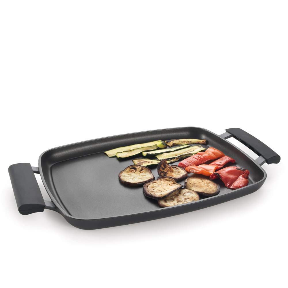 Metaltex XPERT - Plancha Aluminio Fundido, 47x29 cm, antiadherente 3 capas ILAG, Full Induction válido para todo tipo de cocinas
