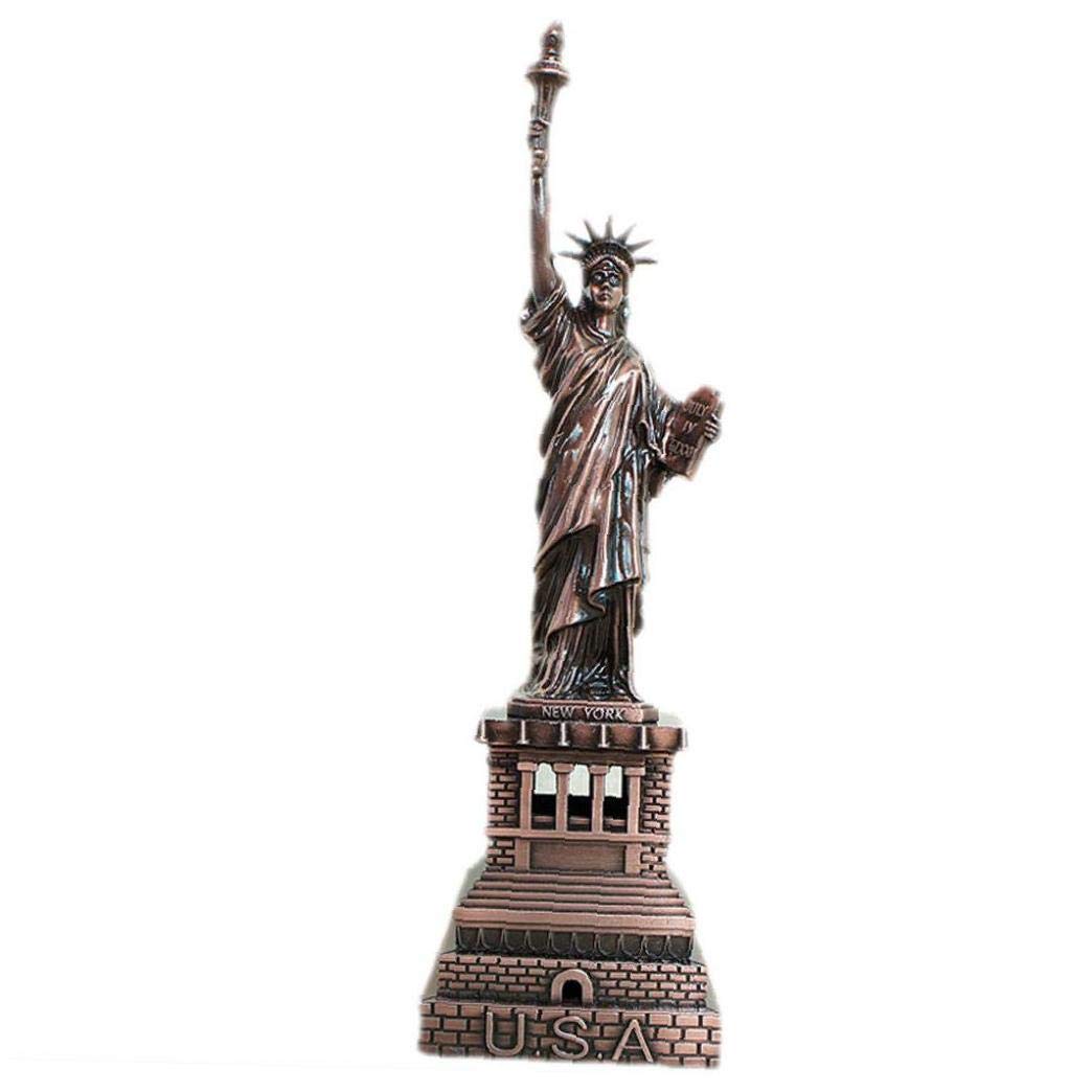 Culer Wine Red 9.8 Inches High Alloy Statue Of Liberty Figurine Vintage Architecture Model Statue Of Liberty Miniatures Decorative Crafts For Home Decoration Office Ornaments
