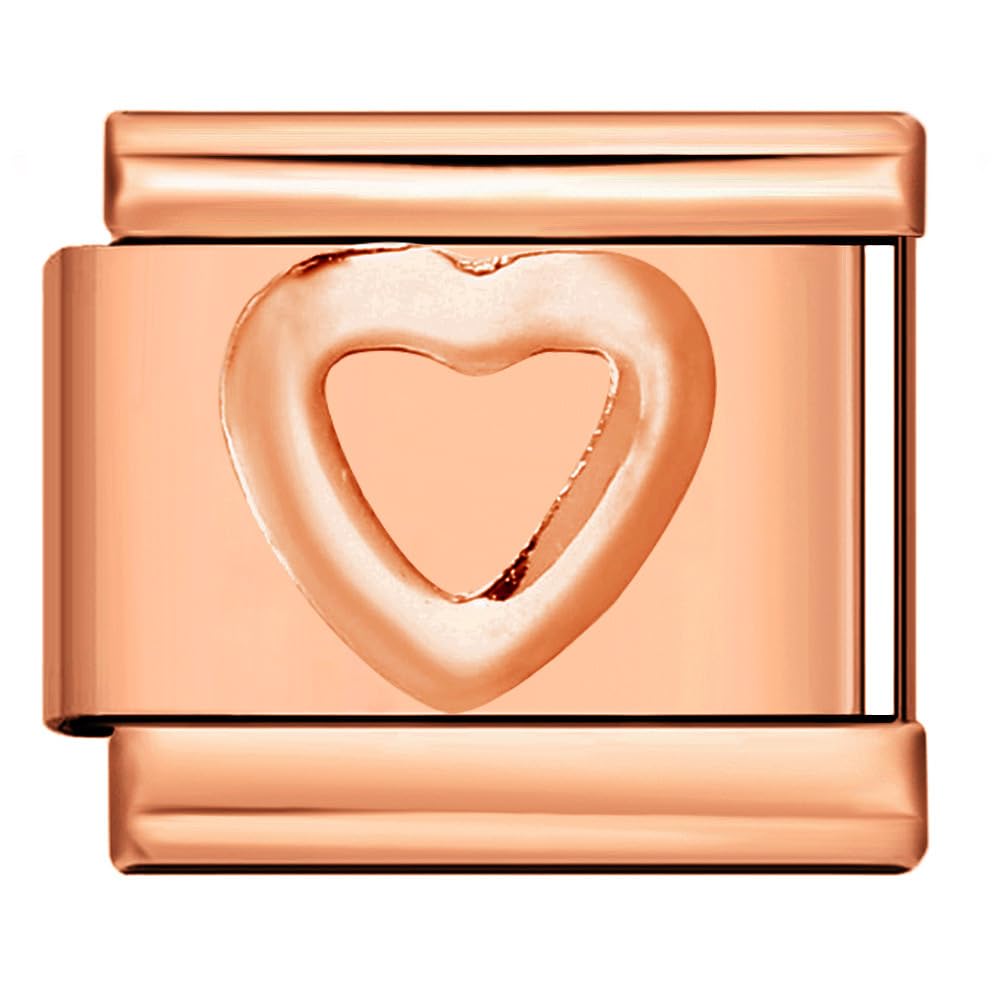Abalorio de oro rosa de 9 mm compatible con Nomination en acero inoxidable 2
