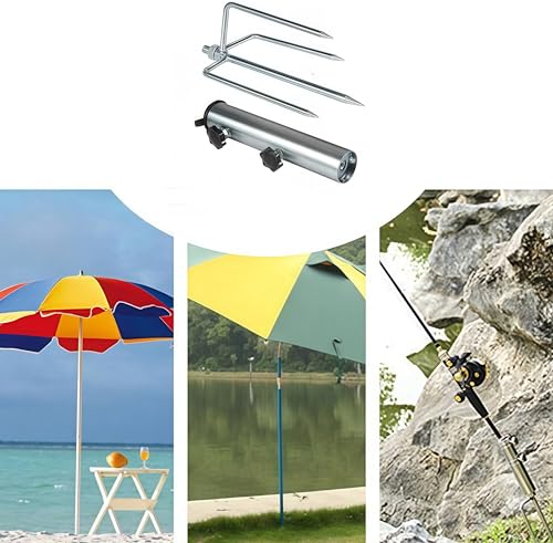 Soporte para sombrilla de playa y jardín con estaca metálica 5