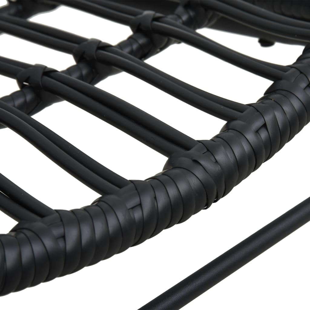 vidaXL Gartenstuhl mit Armlehnen Hochlehner Stuhl Sessel Relaxstuhl Gartenmöbel Rattansessel Terrassenstuhl Balkonstuhl Poly Rattan Schwarz