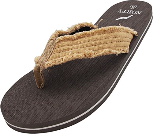 NORTY - Men's Lightweight Thong Flip Flop Sandal for Everyday, Beach or Pool - Runs 1/2 Size Small