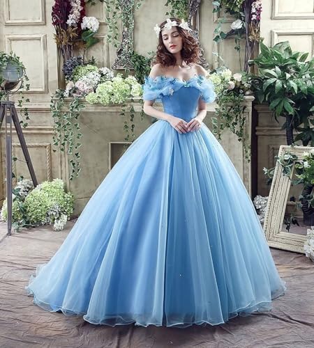 Women's Off Shoulder Quinceanera Ball Gowns Masquerade Princess Long Prom Formal Evening Party Dress2