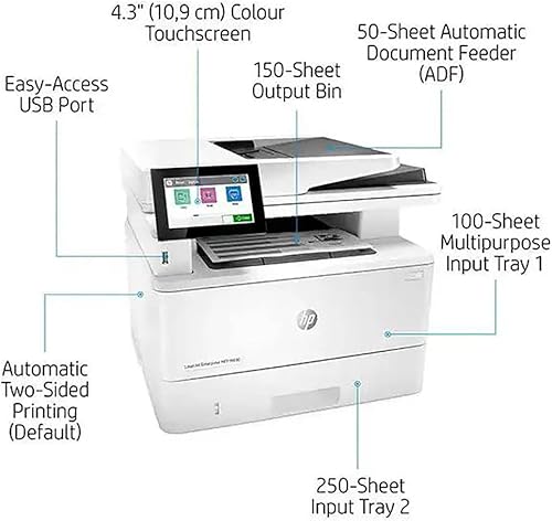 Miniatura 2 de HP Laserjet Enterprise MFP M430f - Impresora láser monocromática con cable todo en uno, color blanco, impresión de escaneo y copia de fax - LCD de