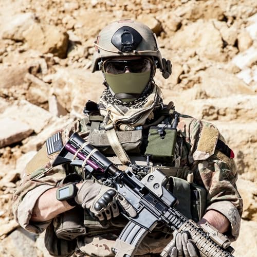 Qavctw Taktische Schießmaske, faltbar, Airsoft Silikonmaske, atmungsaktiv, freies Ohr, Outdoor, halbes Gesicht, Netz, Militärmaske für Schießen, Reiten, Klettern, Paintball, Jagd, Spiel