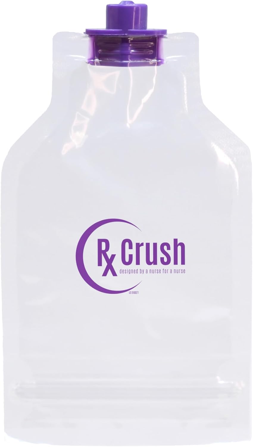 RxCrush Pill Pouch with Locking ENFit - Qty 50 - Pill Crusher Pouches - EnfitRx Bag Locking Pouch