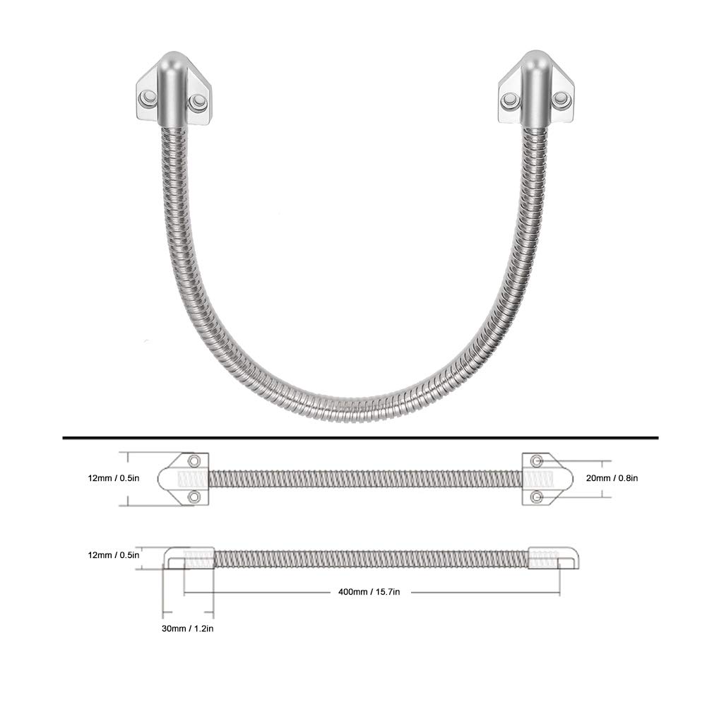 Cubierta De Cable De La Puerta, 8 Pulgadas Protector Cable Cargador Hebilla De Puerta Con Cuello De Cisne Acero Inoxidable Protector de Línea de Video para Sistemas de Acceso
