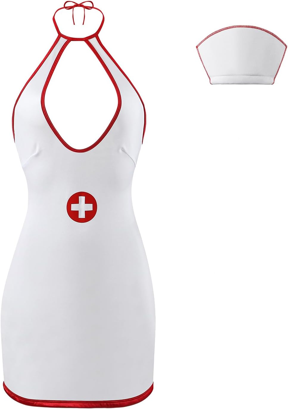 Women Nurse Costume Cosplay Lingerie Naughty Nurse Halloween Costumes Outfit with Stethoscope