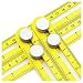 Universal Angularizer Ruler and Multi-Angle Measuring Tool in Yellow Metal - Template Tool Makes Great Gifts for Men Him Husband Dad Father DIY