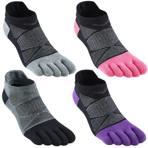 Image of Meaiguo Toe Socks No Show Cotton Low Cut Five Finger Socks Athletic for Women