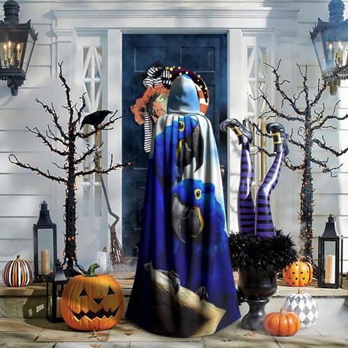 Cape médiévale originale à capuche motif perroquet idée cadeau originale - 5