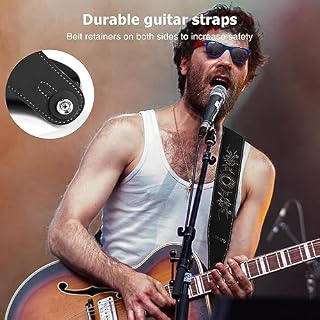 LEKATO Sangle Guitare en Daim pour Basse Guitare, 2.4 Pouces de Large Ceinture de Guitare Rembourrée, 35″ à 51″ Régelable pour Guitares Acoustiques Electriques Basses, Cadeau pour Hommes Femmes - Les Beatles, Paul McCartney, John Lennon, RIngo Starr, George Harrison LEKATO Sangle Guitare en Daim pour Basse Guitare, 2.4 Pouces de Large Ceinture de Guitare Rembourrée, 35" à 51" Régelable pour Guitares Acoustiques Electriques Basses, Cadeau pour Hommes Femmes – Image 5